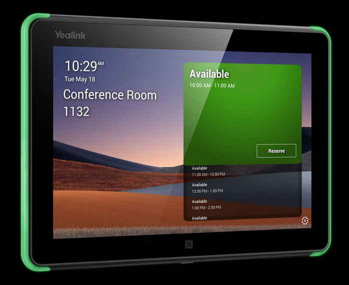 Yealink Roompanel Android based Scheduling Panel 8-inch, flush mount kit for wall or glass, 20Â° Tilt, PSU included, Yealink Platform, Microsoft Teams,