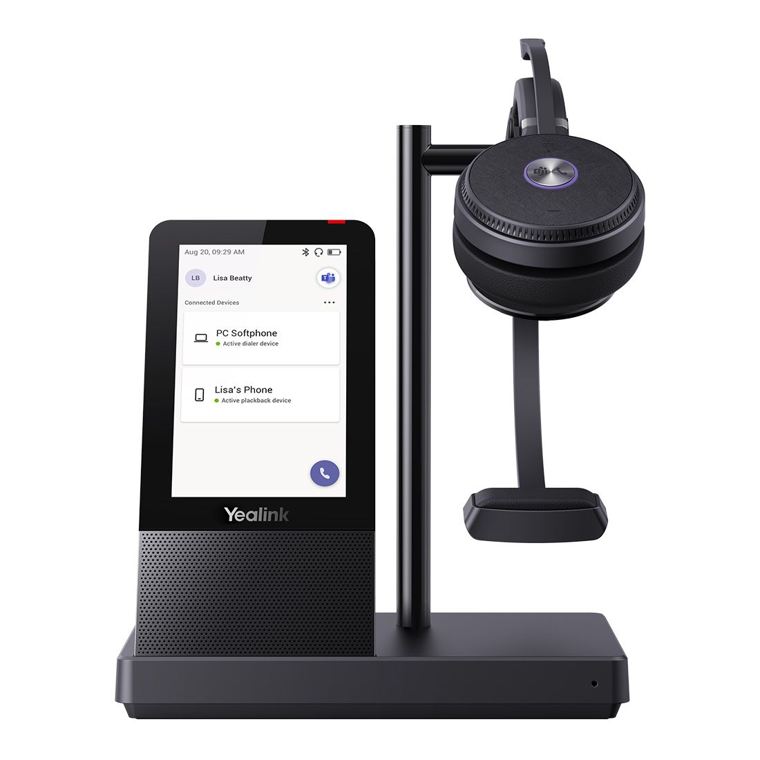 Yealink WH66 Mono Teams DECT Wireless Headset, UC Workstation, HD Voice, 2-Mic Noise Cancellation&330Â° Adjustable, Leather Ear Cushions, Zoom
