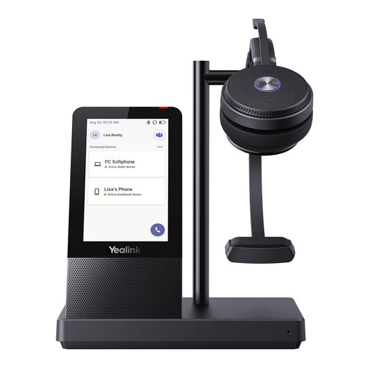 Yealink WH66 Mono Teams DECT Wireless Headset, UC Workstation, HD Voice, 2-Mic Noise Cancellation&330Â° Adjustable, Leather Ear Cushions, Zoom