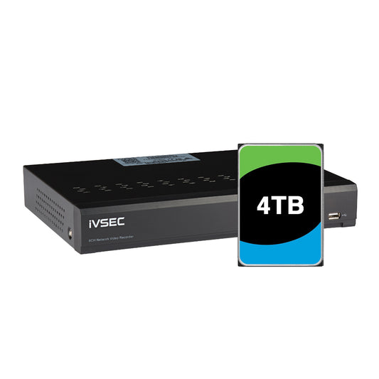 Ivsec NR3082XB NVR 8 Channels 12MP 8 X PoE Ports 2 Bays H265 4TB HDD Installed