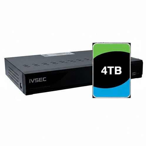 LX-Series Ivsec NR004XB NVR 4 Channels 12MP 4 X POE Ports 1 Bay H265 4K HDMI
