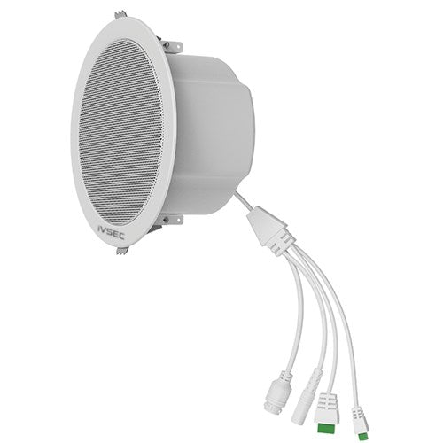 Ivsec 10W SIP White Ceiling Speaker With Mic 1 X Input 1 X Output Multicast
