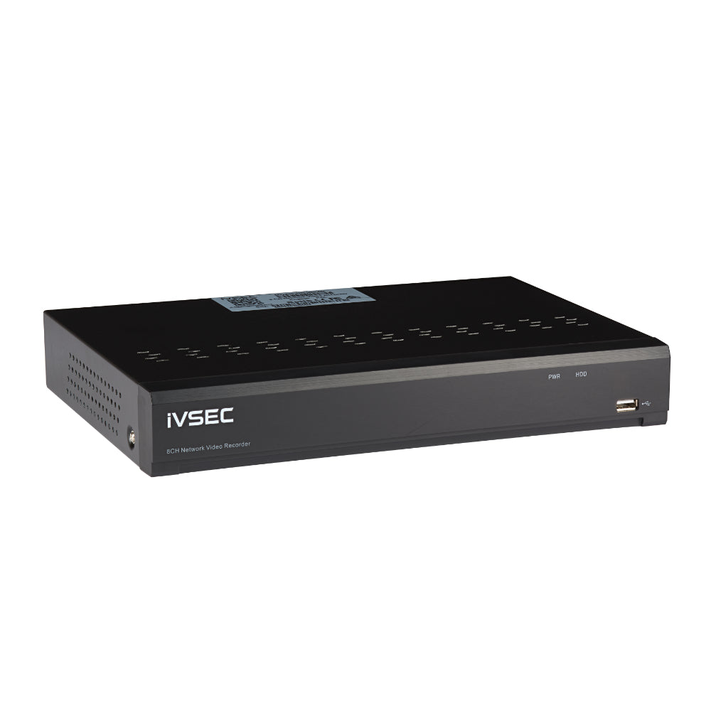 Ivsec NR3082XB NVR 8 Channels 12MP 8 X PoE Ports 2 Bays H265 4K HDMI Ivs