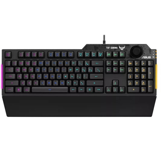 ASUS RA04 TUF GAMING K1 RGB Keyboard, Volume Knob, 19 Key Rollover, Spill