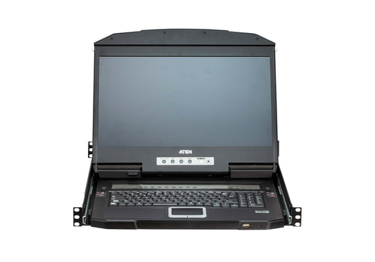 Aten 18.5' Short Depth 4-Port HDMI LCD KVM, Dual Rail and widescreen support, Superior video quality, Video DynaSyncâ„¢, EDID Expertâ„¢ , Auto Scan mode