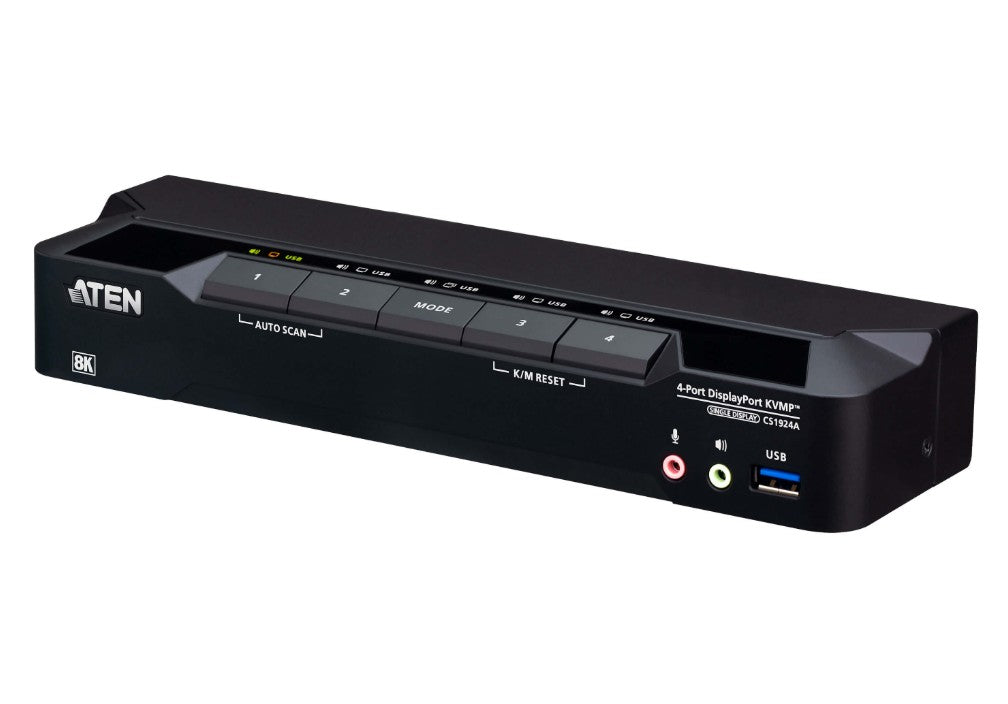 Aten Desktop 4-Port USB 3.0 8K DisplayPort KVMP™ Switch (Cables included)
