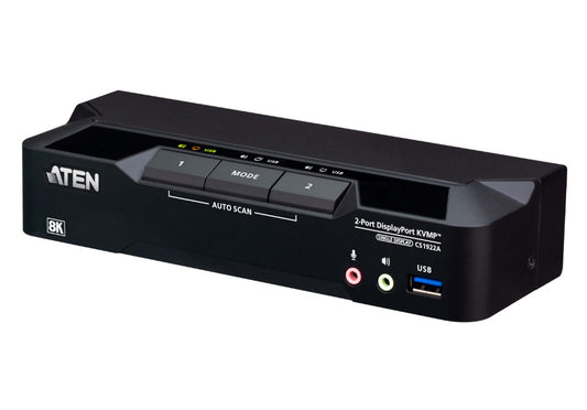 Aten 2-Port USB 3.0 8K DisplayPort KVMP™ Switch, Up to 7680 × 4320 @ 60 Hz