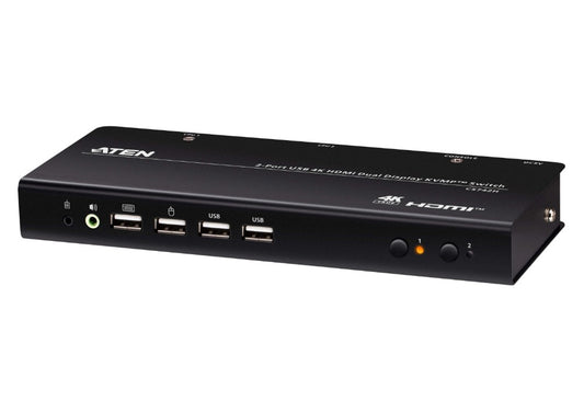 Aten Desktop 2-Port USB 4K HDMI Dual-Display KVMP™ Switch, up to 4096 x 2160 @