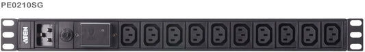 Aten 10-Port 15A Power Distrubition Unit - Basic PDU, 1U Rack Mount Design, 10x C13 AC Outputs, Overload protection (PE0210SG)