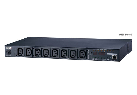 Aten 15A/10A 8-Outlet 1U Metered & Switched eco PDU, emote power outlet control