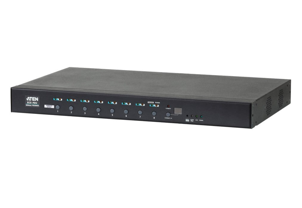 ATEN 16A 8-Outlet 1U Metered & Switched eco PDU, Detachable front panel fits