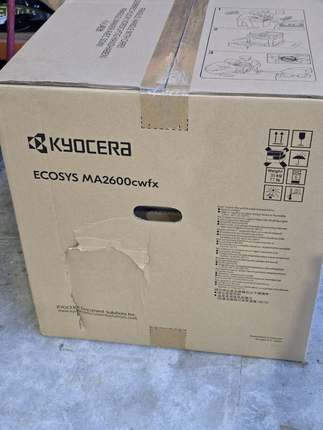 Kyocera Ecosys MA2600CWFX 26PPM A4 Colour MFP Box Damage