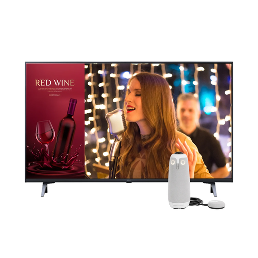 LG 65 65UR640S AND OWL LABS MEETING OWL 3 VIDEO CONFERENCE BUNDLE - MEDIUM ROOM