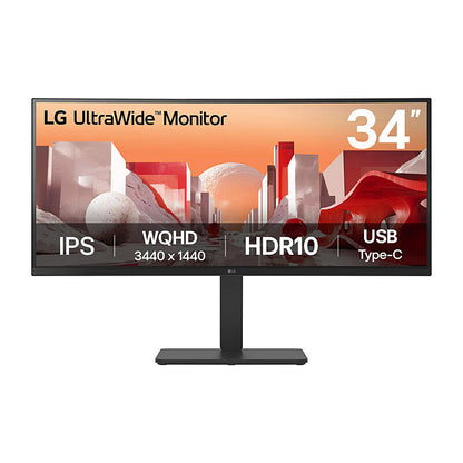 LG 34' UltraWide QHD Curved IPS 60Hz Monitor, 3440x1440, sRGB 99%, HDR10