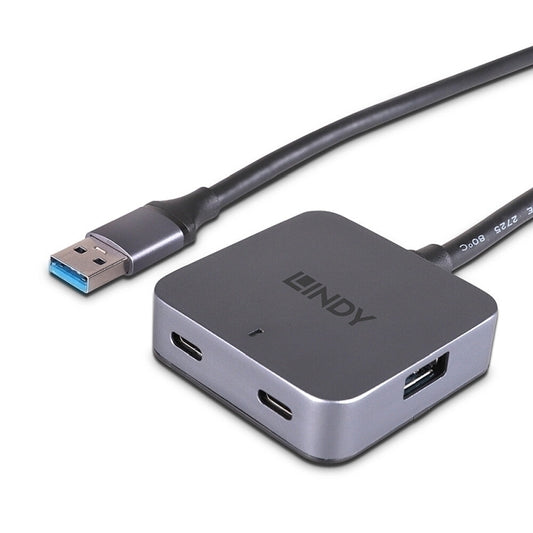 موزع USB 3.0 Lindy 5 متر مزود بـ 4 منافذ