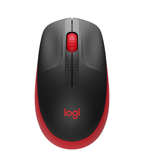 Logitech 910-005915, M190 Full Size Wireless Mouse, 1000 dpi, USB, Red, 1 Year Warranty