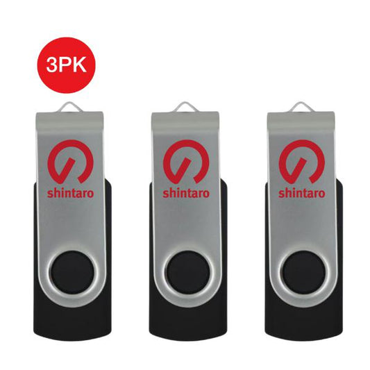Shintaro 8GB USB2.0 Rotating Pocket Disk - 3 Pack, Lightweight &amp; Compact, Plug &amp; Play