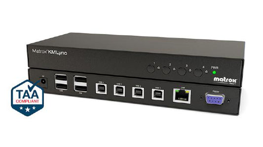 Matrox KMLync Keyboard and Mouse Switch, 4x USB 2.0, 2 YR WTY