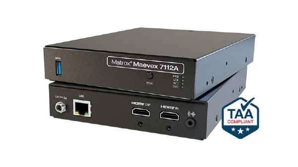 Matrox Maevex 7112A Single 4K60 AVC/H.264 Encoder, 1x 3840x2160 @60Hz, 1x HDMI 2.0, 1x RJ45, 1x USB 3.0, 3 YR WTY