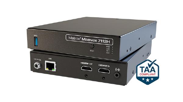 Matrox Maevex 7112H Single 4K60 AVC/H.264 and HEVC/H.265 Encoder, 1x 3840x2160 @60Hz, 1x HDMI 2.0, 1x RJ45, 1x USB 3.0, 3 YR WTY