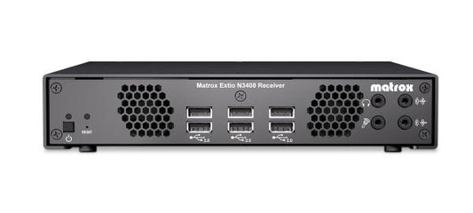 *EX DEMO* Matrox Extio 3 N3408 Receiver Appliance, 1x 3840x2160@60Hz / 4x 1920x1200@60Hz, 4x DisplayPort, 2x USB 2.0, 1x RJ45, 6 MONTH WTY
