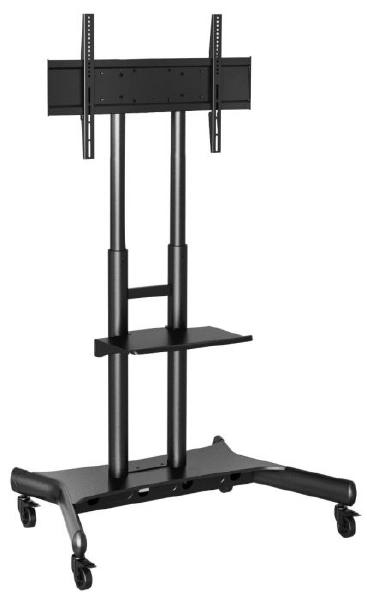 Atdec AD-TVC-75 Mobile Heavy Duty TV Cart. Max Load 75kg. VESA to 800x400. For Panels 50&quot; to 80&quot;. Black