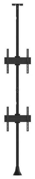 Atdec ADBS-1X2-4FCF 1x2 Floor-to-Ceiling Mount (two 0.48m rails, 3m pole). Max load per display: 50kg