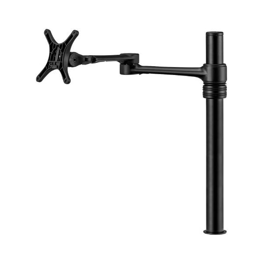 Atdec Single Monitor Swing Arm on Post. Up to 32&quot; screens, Max load: 8kg (flat), 5.5kg (curved), Bolt-Through and F-Clamp, VESA up to 100x100. Black