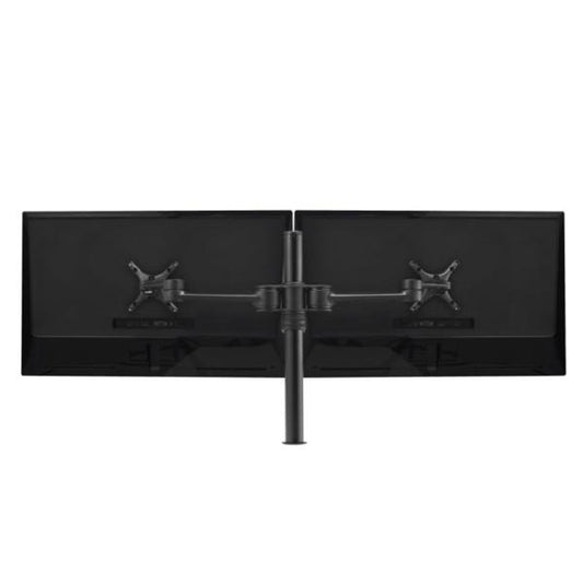Atdec Dual Monitor Swing Arms Mount on Post. Up to 32&quot;, Max load: 8kg (flat), 5.5kg (curved), Bolt-Through and F-Clamp, VESA up to 100x100. Black.