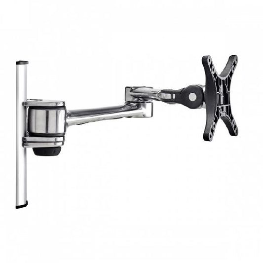 Atdec Full Motion Wall Mount. Up to 32&quot; screens, Max load: 8kg (flat), 5.5kg (curved), VESA up to 100x100. Silver.
