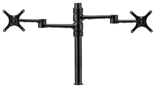 Atdec Dual Monitor Mount Independant Swing Arms on Post. Up to 32&quot;, Max load: 8kg (flat), 5.5kg (curved), Bolt-Through and F-Clamp. Black