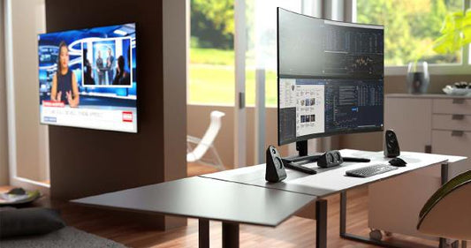 Atdec AWMS-2-BT75 Super Heavy Duty Dual Vertical Monitor Mount. Max Load Per Display: 25kg (flat), 18kg (curved), Freestanding, Pre-boxed. Silver