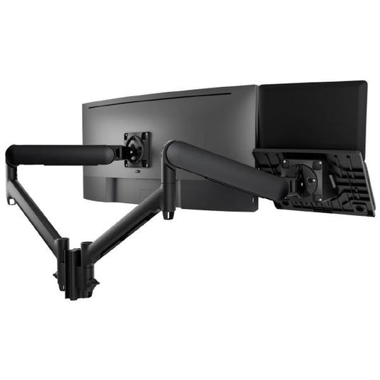 Atdec AWMS-2-ND13 Laptop-Monitor Combo Mount on 135mm Post. Max Load: 8kg,  F-Clamp Desk Fixing, VESA up to 100x100. Black