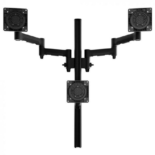 Atdec AWMS-3-TH467 Triple Monitor &quot;Stack&quot; Desk Mount and Grommet Clamp Desk Fixing, Black