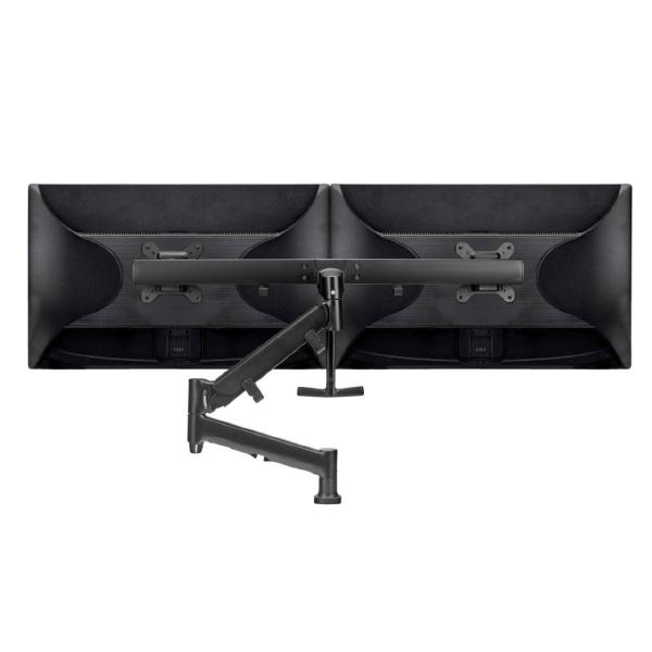 Atdec AWMS-RHXB Tandem Dynamic Dual Monitor Mount. Heavy Duty F-Clamp Desk Fixing. Max Load 2-7kg. Up to 27&quot; screens. Black