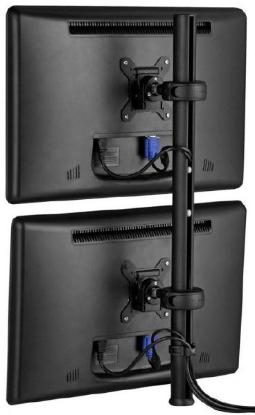 Atdec SD-DP-750 Medium Donut Pole with Two Display Heads. Max load: 12kg (per attachment). VESA up to 100x100. 10 Year Warranty