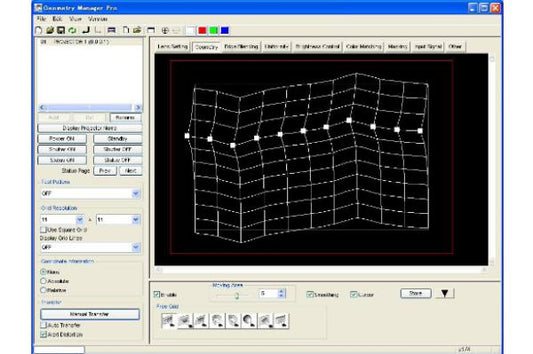 Panasonic Geometry Manager Pro software - Geometric adjustment option for 3D mapping and complex projection adjustments.