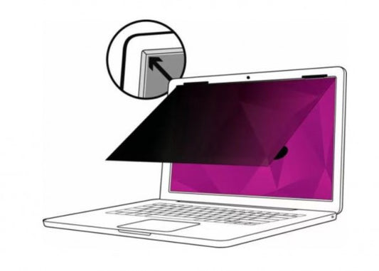 3M High Clarity Privacy Filter, 15.6&quot;, 16:9, Laptop, Blue Light Reduction, Gloss-to-Gloss, Slide Mounts, COMPLY Flip Attach, Adhesive Strips