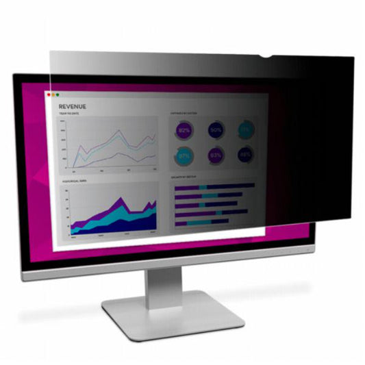 3M High Clarity Privacy Filter, 21.5&quot;, 16:9, Monitor, Blue Light Reduction, Gloss-to-Gloss, Slide Mounts, Adhesive Strips