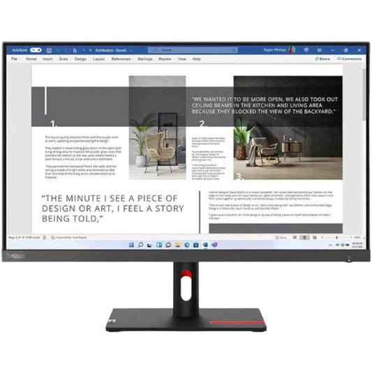 Lenovo ThinkVision S27I-30 -63DFKAR4AU- 27&quot; IPS WLED / 1920x1080 / 16:9 / 4ms / 100Hz / 2x HDMI 1x VGA / Tilt / 3YR