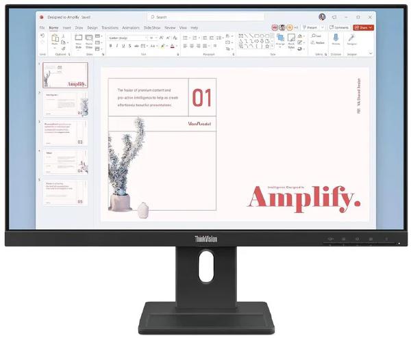 Lenovo ThinkVision E24-40 -64BAMAR1AU- 23.8&quot; WLED IPS FHD (16:9), HDMI, DP, VGA, PIVOT, H/ADJ, SPKR, 3YR (Replaces 63EDMAR2AU)