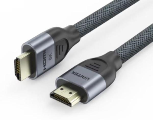 Unitek 1M Male to Male 8K HDMI 2.1 Braided Cable, 60Hz, Ultra High-Speed Up to 48Gbps, Black, Unitek Gift Box
