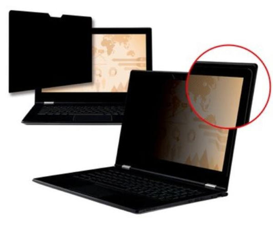 3M Touch Privacy Filter, 15.6&quot;, 16:9, Full Screen Laptop, Anti-Glare, Blue Light Reduction, Matte-to-Matte, COMPLY Flip Attach Set, Adhesive Strips