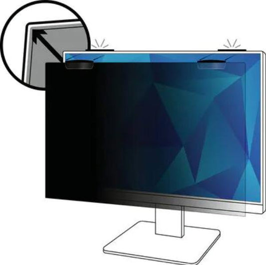 3M Privacy Filter, 24&quot;, 16:10, Full Screen Monitor, Anti-glare, Blue Light Reduction, Matte-to-Gloss, COMPLY Magnetic Attach