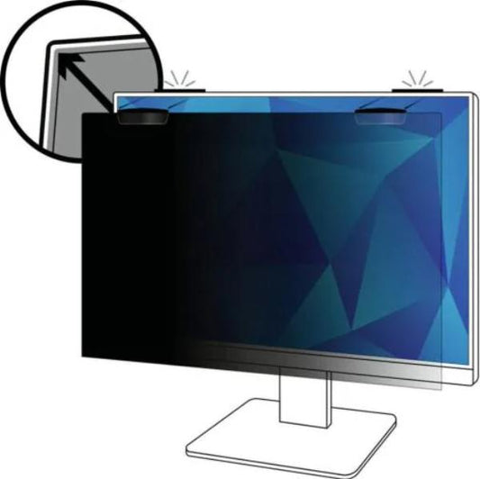 3M Privacy Filter, 27&quot;, 16:9, Full Screen Monitor, Anti-glare, Blue Light Reduction, Matte-to-Gloss, COMPLY Magnetic Attach