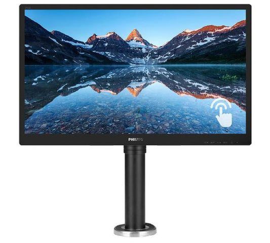 Atdec Height Adjustable Stand &amp; Philips 242B9T 24&quot; 16:9, FHD 1920x1080 IPS Business Touch Monitor, 60Hz,VGA, DVI, HDMI, DP, USBHub, SPEAKERS