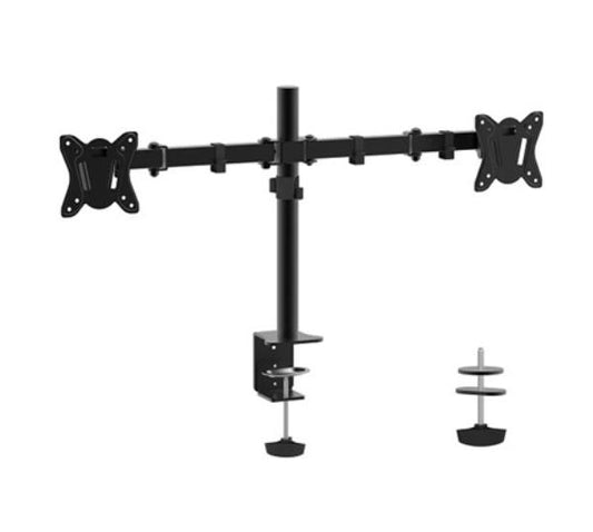 Shintaro Dual Monitor Mount for 10&quot;-27&quot; Screen, Articulated Arms, F-Clamp &amp; Bolt, 360 Rotation, 180 Swivel, 90 Tilt, 8kgs Max Load Weight
