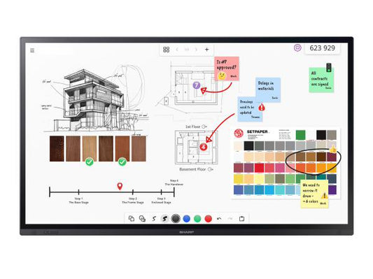 Sharp PN-LA-series PN-LA652 65&quot; Interactive Display, 4K UHD, 450-cd/m2 Brightness, IPS, 4-8% Haze Non-Glare, 600x400 VESA, 24/7 3Yr Warranty