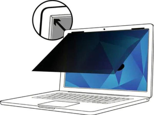 3M Touch Privacy Filter, 15.6&quot;, 16:9, Laptop, Anti-Glare, Blue Light Reduction, Matte-to-Matte, Slide Mounts, Adhesive Strips