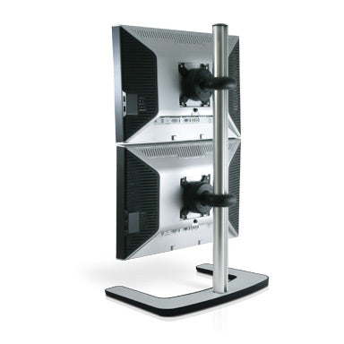 Atdec VFS-DV Dual Vertical Freestanding Mount, For Displays up to 38&quot;, Max Load: 12kg (Flat) 9kg (Curved), Polished Silver, 10 Year Warranty